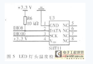 LED灯头温度检测电路图