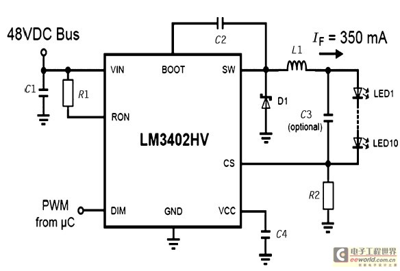 详细的LM3402HV电路